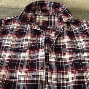 Jachs Red Plaid Flannel Shirt Jacket Heavy Large